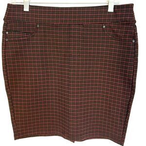 LIVERPOOL Jeans Burgundy and Black Plaid Skirt